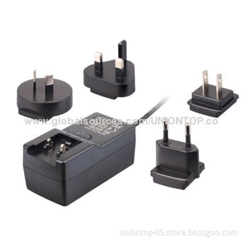 18W Interchangeable Wall-mount Switching Power Supplier for Worldwide Use